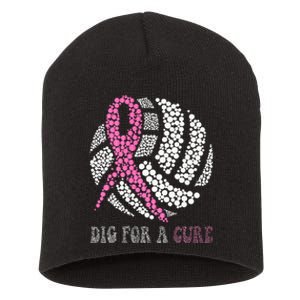 Dig For A Cure Breast Cancer Awareness Volleyball Pink Out Short Acrylic Beanie