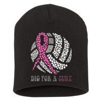 Dig For A Cure Breast Cancer Awareness Volleyball Pink Out Short Acrylic Beanie