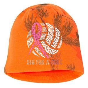 Dig For A Cure Breast Cancer Awareness Volleyball Pink Out Kati - Camo Knit Beanie