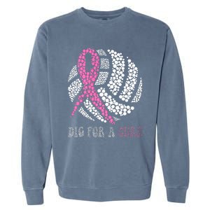 Dig For A Cure Breast Cancer Awareness Volleyball Pink Out Garment-Dyed Sweatshirt