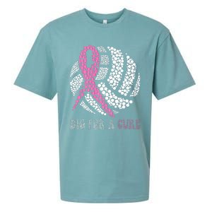 Dig For A Cure Breast Cancer Awareness Volleyball Pink Out Sueded Cloud Jersey T-Shirt