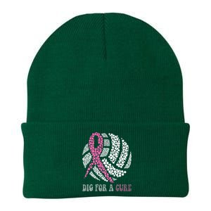 Dig For A Cure Breast Cancer Awareness Volleyball Pink Out Knit Cap Winter Beanie