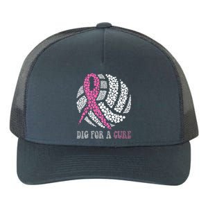 Dig For A Cure Breast Cancer Awareness Volleyball Pink Out Yupoong Adult 5-Panel Trucker Hat