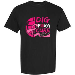 Dig For A Cure Breast Cancer Awareness Volleyball Garment-Dyed Heavyweight T-Shirt