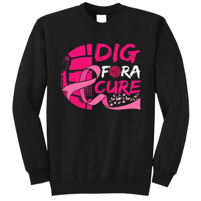 Dig For A Cure Breast Cancer Awareness Volleyball Sweatshirt