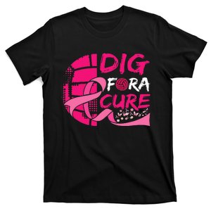 Dig For A Cure Breast Cancer Awareness Volleyball T-Shirt