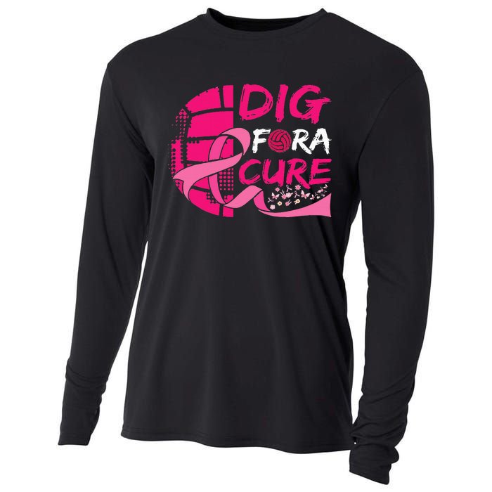 Dig For A Cure Breast Cancer Awareness Volleyball Cooling Performance Long Sleeve Crew