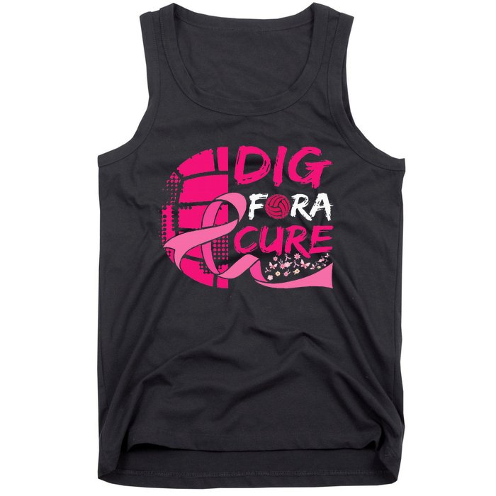 Dig For A Cure Breast Cancer Awareness Volleyball Tank Top