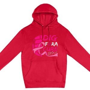 Dig For A Cure Breast Cancer Awareness Volleyball Premium Pullover Hoodie