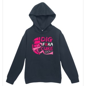 Dig For A Cure Breast Cancer Awareness Volleyball Urban Pullover Hoodie