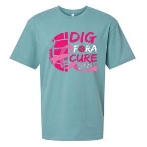 Dig For A Cure Breast Cancer Awareness Volleyball Sueded Cloud Jersey T-Shirt