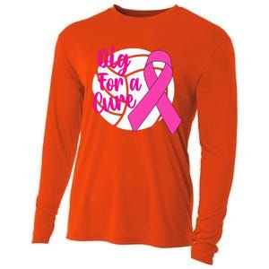 Dig For A Cure Breast Cancer Awareness Volleyball Pink Out Cooling Performance Long Sleeve Crew