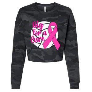 Dig For A Cure Breast Cancer Awareness Volleyball Pink Out Cropped Pullover Crew