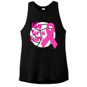 Dig For A Cure Breast Cancer Awareness Volleyball Pink Out Ladies PosiCharge Tri-Blend Wicking Tank