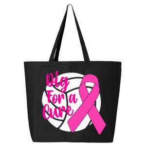 Dig For A Cure Breast Cancer Awareness Volleyball Pink Out 25L Jumbo Tote