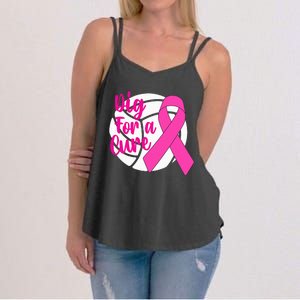 Dig For A Cure Breast Cancer Awareness Volleyball Pink Out Women's Strappy Tank