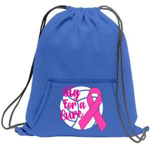 Dig For A Cure Breast Cancer Awareness Volleyball Pink Out Sweatshirt Cinch Pack Bag