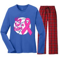 Dig For A Cure Breast Cancer Awareness Volleyball Pink Out Women's Long Sleeve Flannel Pajama Set 