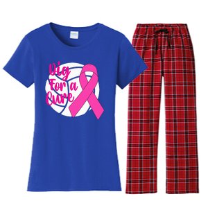 Dig For A Cure Breast Cancer Awareness Volleyball Pink Out Women's Flannel Pajama Set