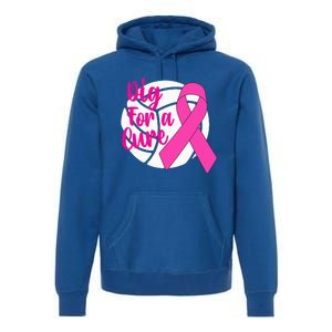 Dig For A Cure Breast Cancer Awareness Volleyball Pink Out Premium Hoodie