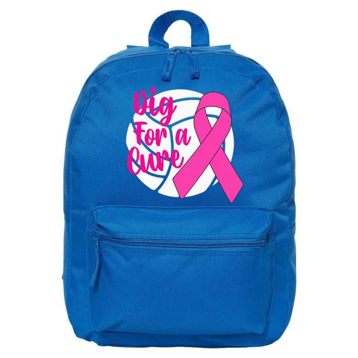 Dig For A Cure Breast Cancer Awareness Volleyball Pink Out 16 in Basic Backpack