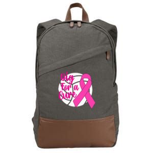 Dig For A Cure Breast Cancer Awareness Volleyball Pink Out Cotton Canvas Backpack