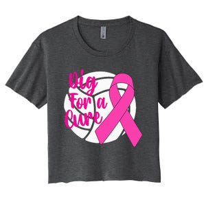 Dig For A Cure Breast Cancer Awareness Volleyball Pink Out Women's Crop Top Tee