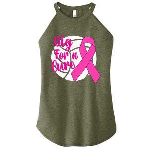 Dig For A Cure Breast Cancer Awareness Volleyball Pink Out Women's Perfect Tri Rocker Tank