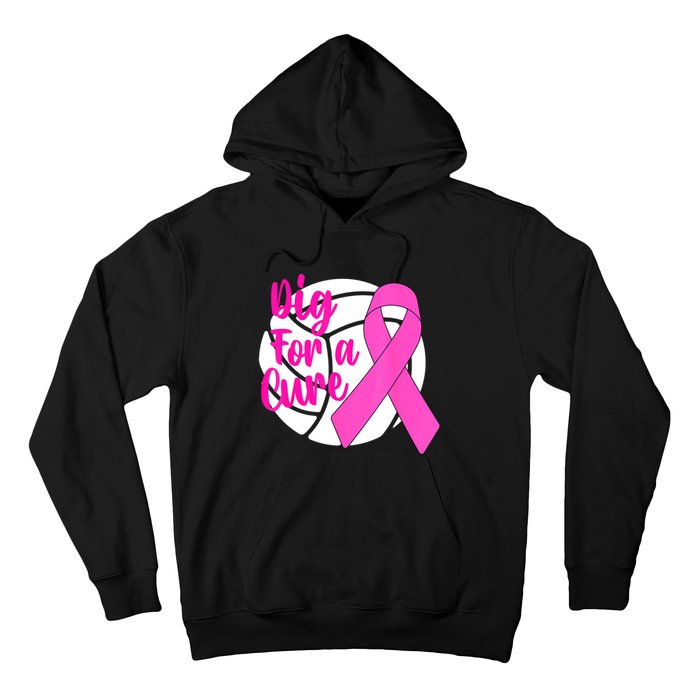 Dig For A Cure Breast Cancer Awareness Volleyball Pink Out Hoodie