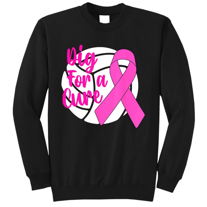 Dig For A Cure Breast Cancer Awareness Volleyball Pink Out Sweatshirt