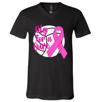 Dig For A Cure Breast Cancer Awareness Volleyball Pink Out V-Neck T-Shirt