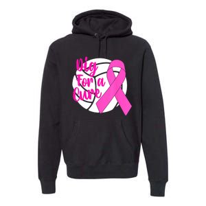 Dig For A Cure Breast Cancer Awareness Volleyball Pink Out Premium Hoodie