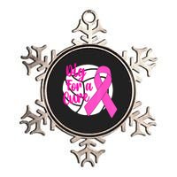 Dig For A Cure Breast Cancer Awareness Volleyball Pink Out Metallic Star Ornament