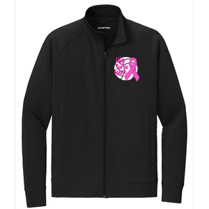 Dig For A Cure Breast Cancer Awareness Volleyball Pink Out Stretch Full-Zip Cadet Jacket