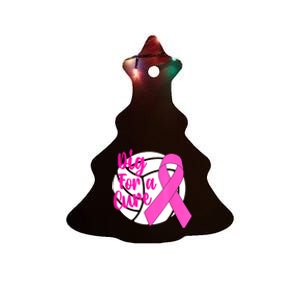 Dig For A Cure Breast Cancer Awareness Volleyball Pink Out Ceramic Tree Ornament