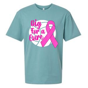 Dig For A Cure Breast Cancer Awareness Volleyball Pink Out Sueded Cloud Jersey T-Shirt