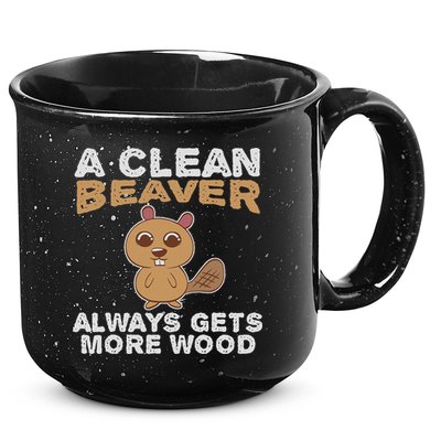 Dirty Funny Adult Clean Beaver Wood 15oz Campfire Ceramic Mug