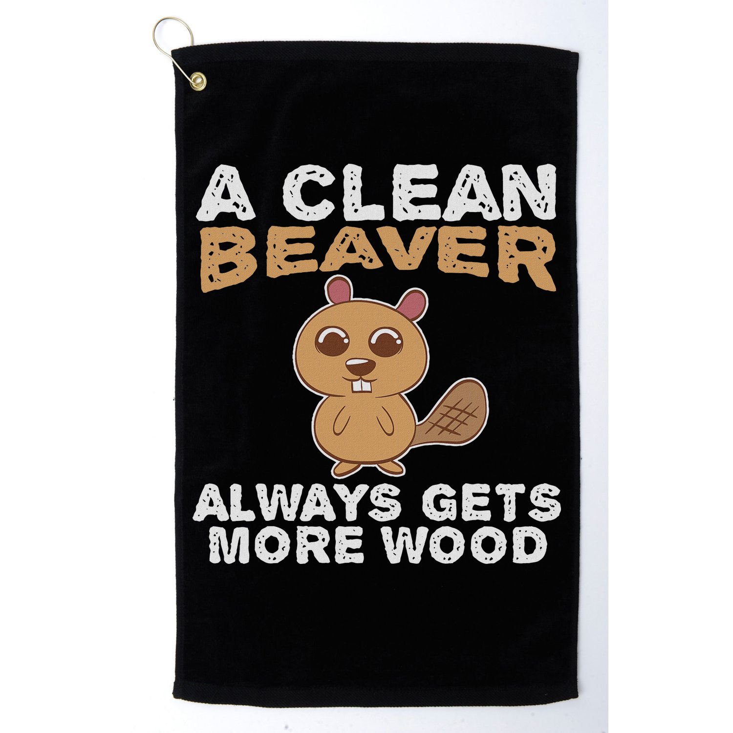 Dirty Funny Adult Clean Beaver Wood Golf Towel