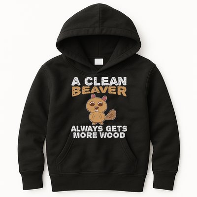 Dirty Funny Adult Clean Beaver Wood Kids Hoodie