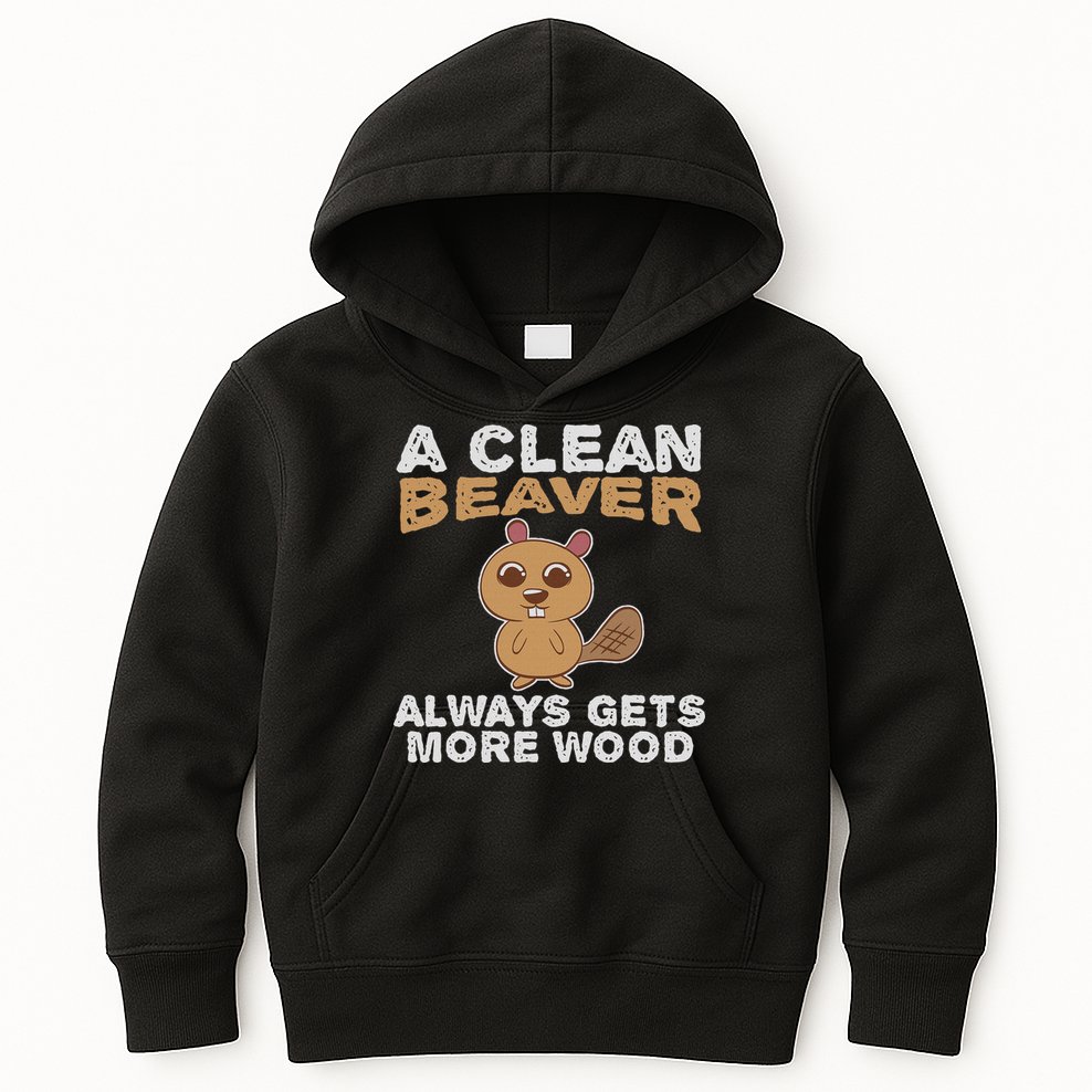 Dirty Funny Adult Clean Beaver Wood Kids Hoodie