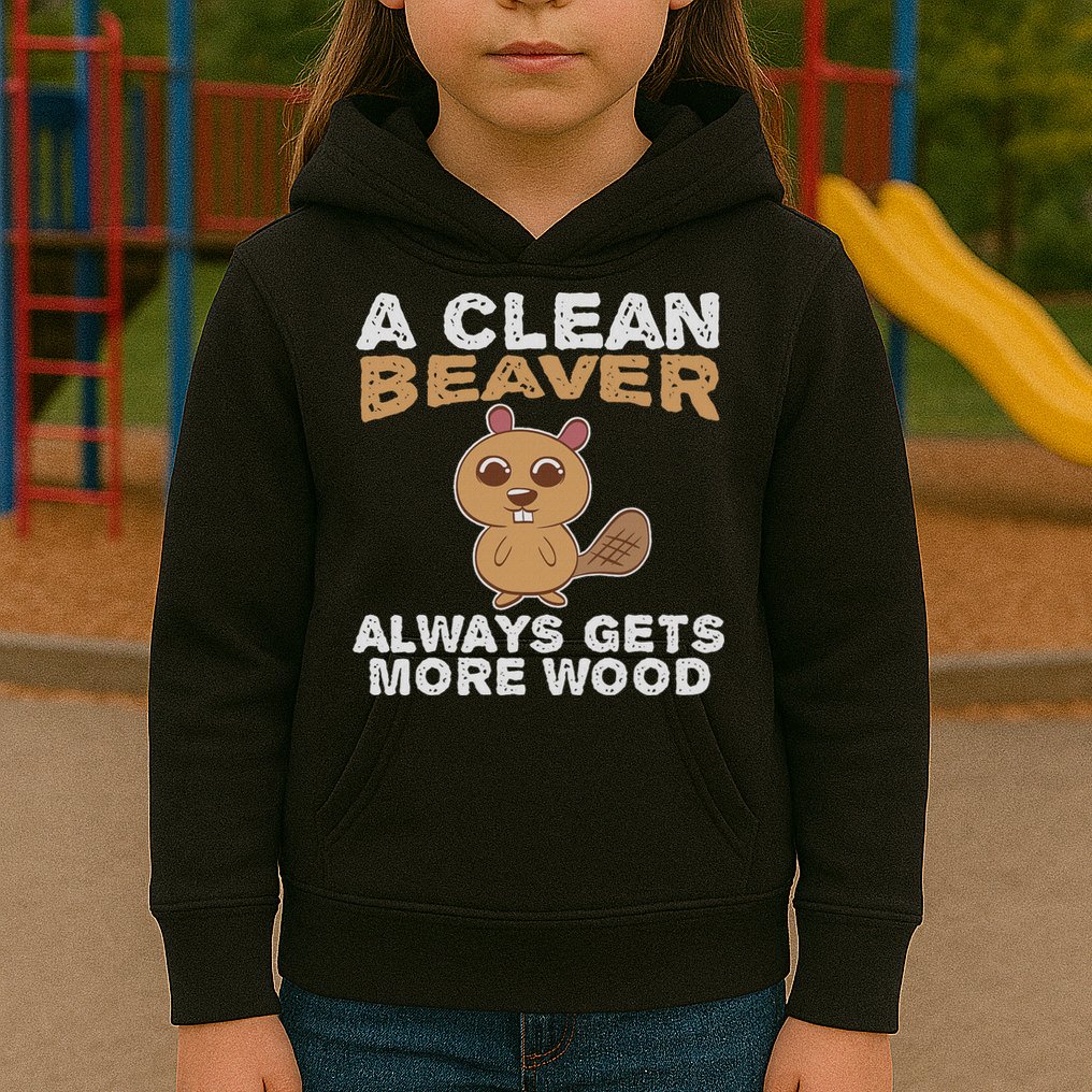 Dirty Funny Adult Clean Beaver Wood Kids Hoodie
