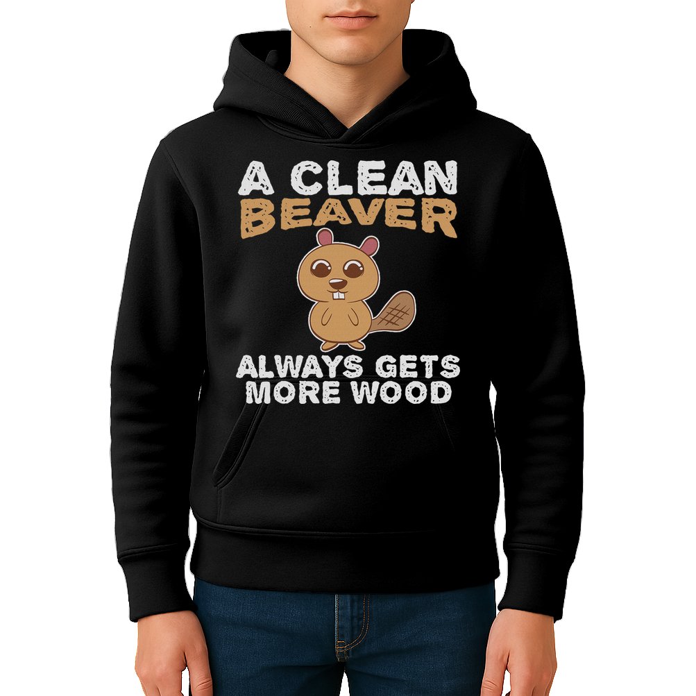 Dirty Funny Adult Clean Beaver Wood Kids Hoodie