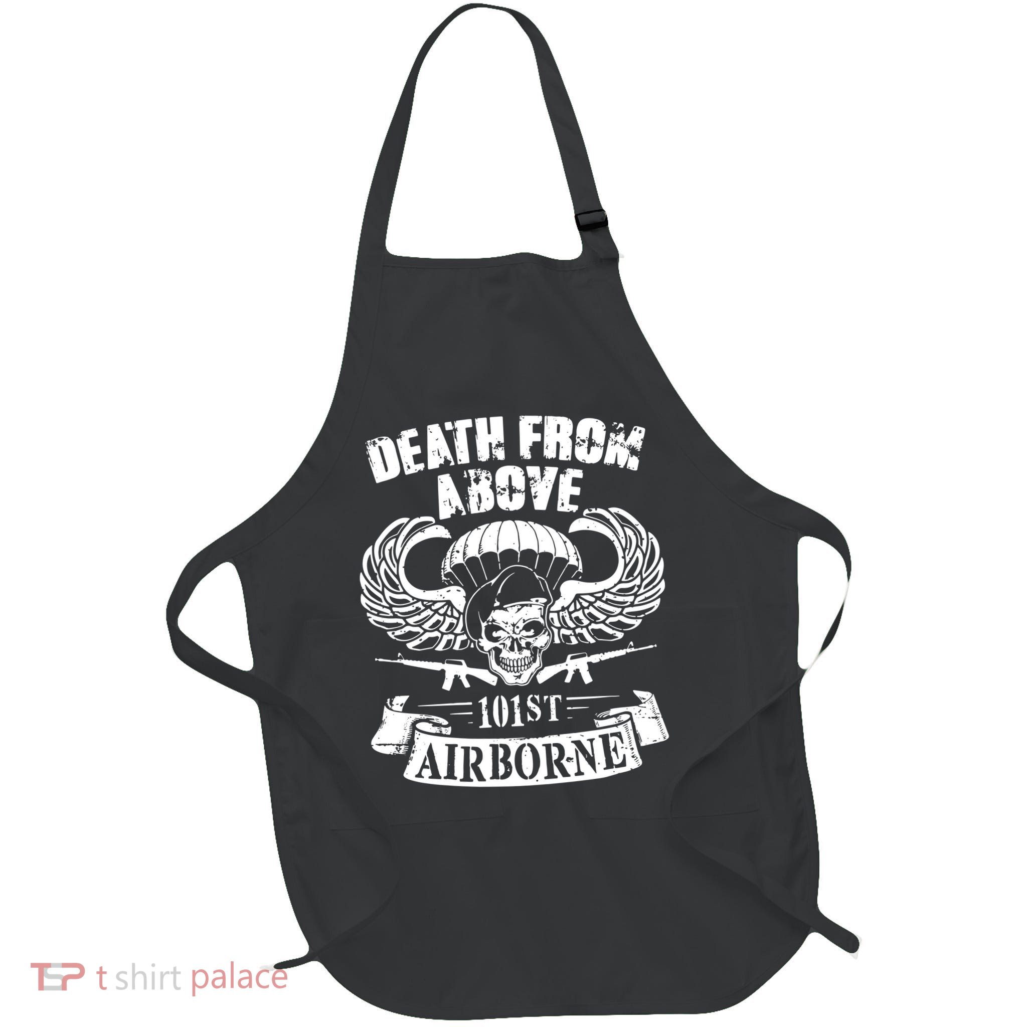 Death From Above 101st Airborne Full-Length Apron With Pockets