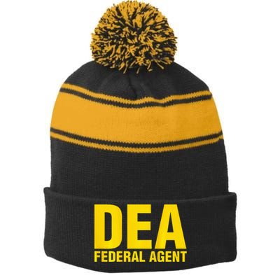 Dea Federal Agent Uniform Costume Stripe Pom Pom Beanie