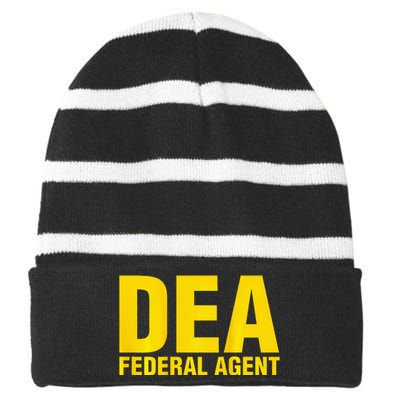 Dea Federal Agent Uniform Costume Striped Beanie with Solid Band