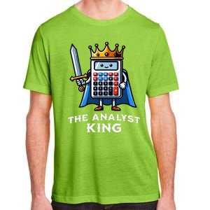 Data Financial Analyst King Funny Illustration Calculator Adult ChromaSoft Performance T-Shirt