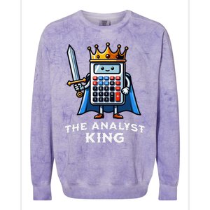 Data Financial Analyst King Funny Illustration Calculator Colorblast Crewneck Sweatshirt