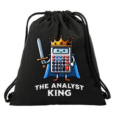 Data Financial Analyst King Funny Illustration Calculator Drawstring Bag