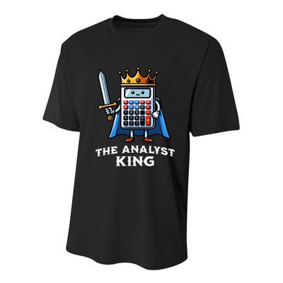 Data Financial Analyst King Funny Illustration Calculator Youth Performance Sprint T-Shirt