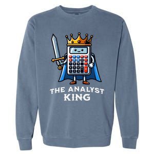 Data Financial Analyst King Funny Illustration Calculator Garment-Dyed Sweatshirt